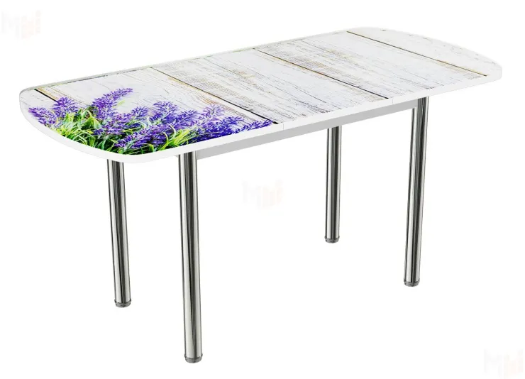 Стол раздвижной с фотопечатью Прованс, ноги прямые