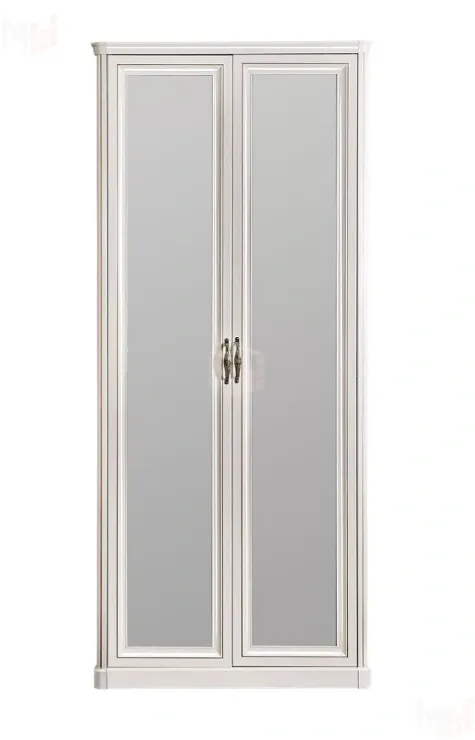 Шкаф Натали 2-дверный с зеркалом белый глянец