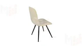 Стул Бруно (конус Т3) Черный муар матовый, Кожзам Бежевый