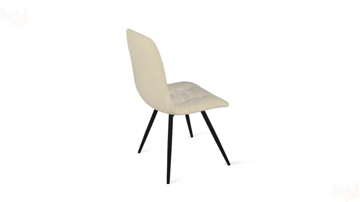 Стул Бруно (конус Т3) Черный муар матовый, Кожзам Бежевый