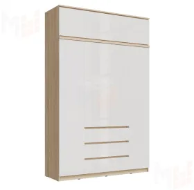 Шкаф Челси 1600 с антресолью, сонома/белый глянец