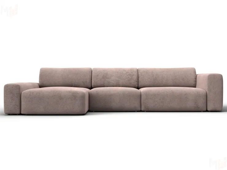 Диван угловой Лига-066 НПБ Лонг угол левый ( TOWER 05 бежевый )