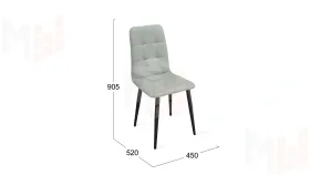 Стул Аспен К1С Черный муар, Велюр Confetti Silver