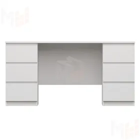Стол письменный Кастор 6 ящиков белый