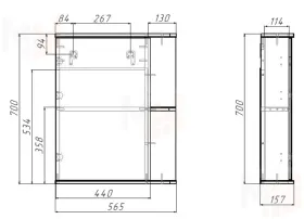 Шкаф-зеркало Норма 1-55 левый/правый Айсберг