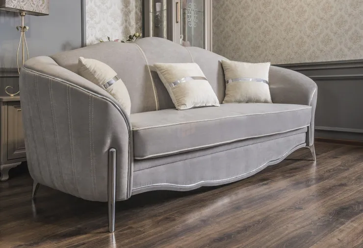 Диван Гравита 3х местный серый серебро