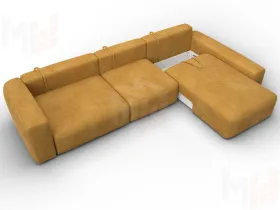 Диван угловой Лига-066 НПБ Лонг угол правый ( BRUT 10 желтый )