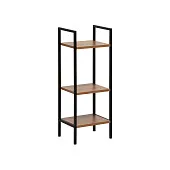 Стеллаж Leset Стилвуд 13 узкий, 3 полки (Чёрный/Орех лион светлый)