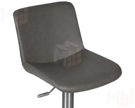 Стул барный DOBRIN ALDO (серый PU YP4, основание из нержавеющей стали)