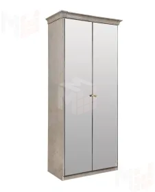 Шкаф Патрисия 2-дверный с зеркалом крем корень глянец