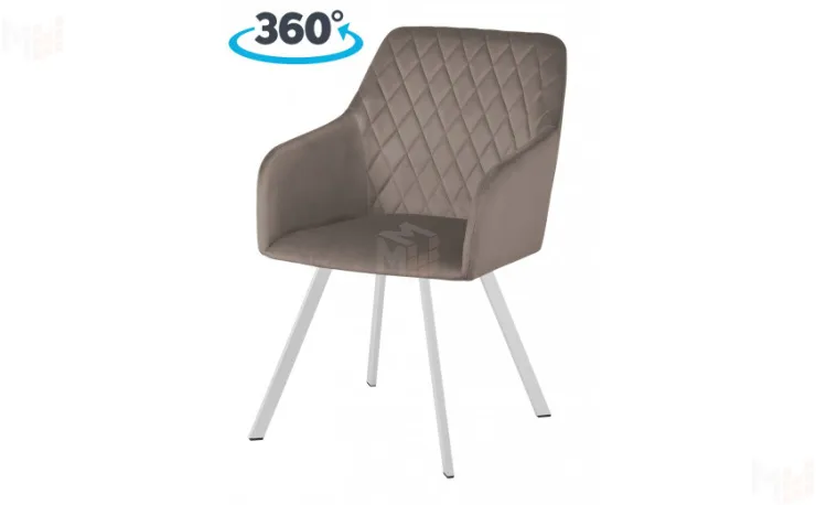 Кресло поворотное Барли Confetti mocco/белый