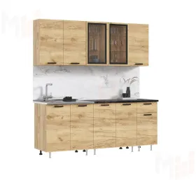 Кухня Рио New 2,0/900 (490) комп №3 (Дуб крафт, Дуб крафт (Кастилло темный)