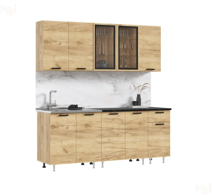 Кухня Рио New 2,0/900 (490) комп №3 (Дуб крафт, Дуб крафт (Кастилло темный)