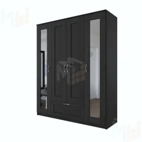 Шкаф Сириус 4 двери 1 ящик (2 зеркала) венге