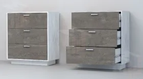 Комод К-3  ПД Эго Бетон Светлый/Камень Темный