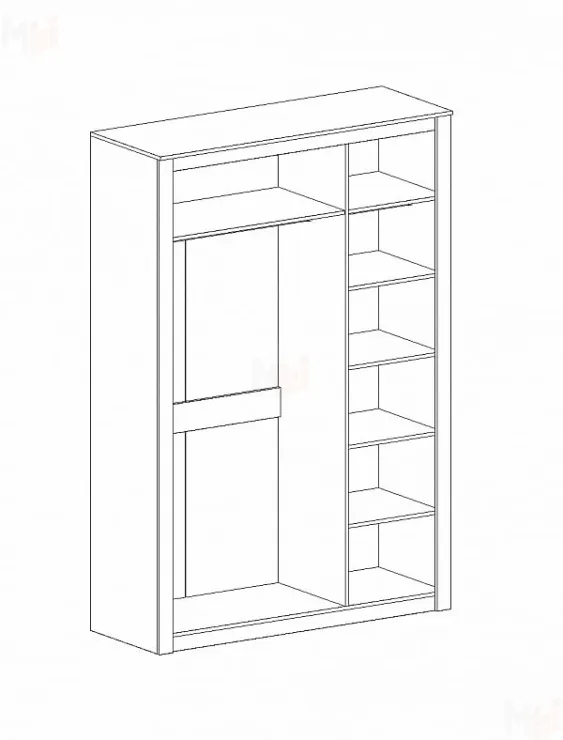 Шкаф трехдверный с зеркалом Даллас