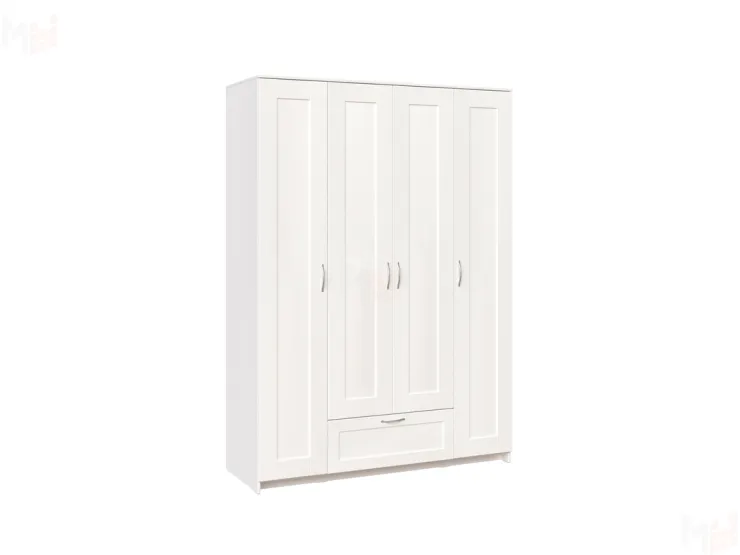 2.02.01.490.1 СИРИУС шкаф 4 двери и 1 ящик 156х59х220 белый RU