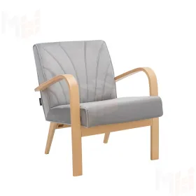 Кресло для отдыха Шелл (Натуральное дерево/Monolith 84, кант Monolith 84)