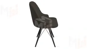 Стул Гранд К3 Черный муар, Велюр Confetti Stone