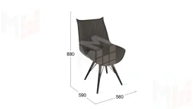 Стул Фэнди К3 Черный муар, Велюр Confetti Stone