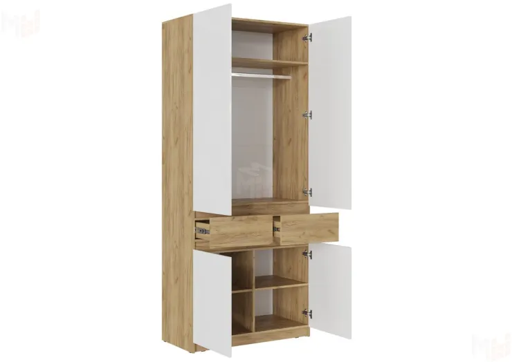 Шкаф Роджина 2-х створчатый (белый глянец)