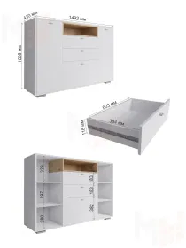 Комод Ланс К-303 белый