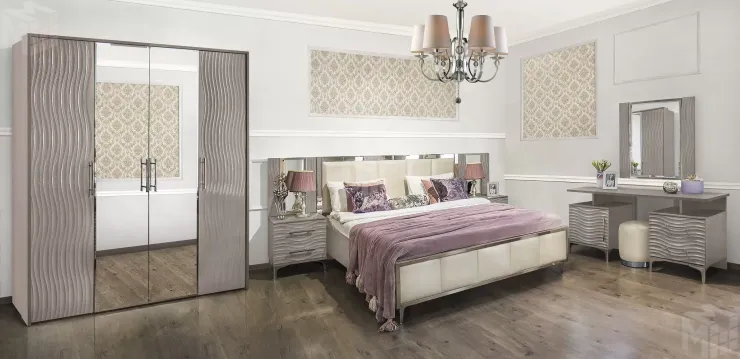 Кровать Гравита 180x200 см серый камень глянец