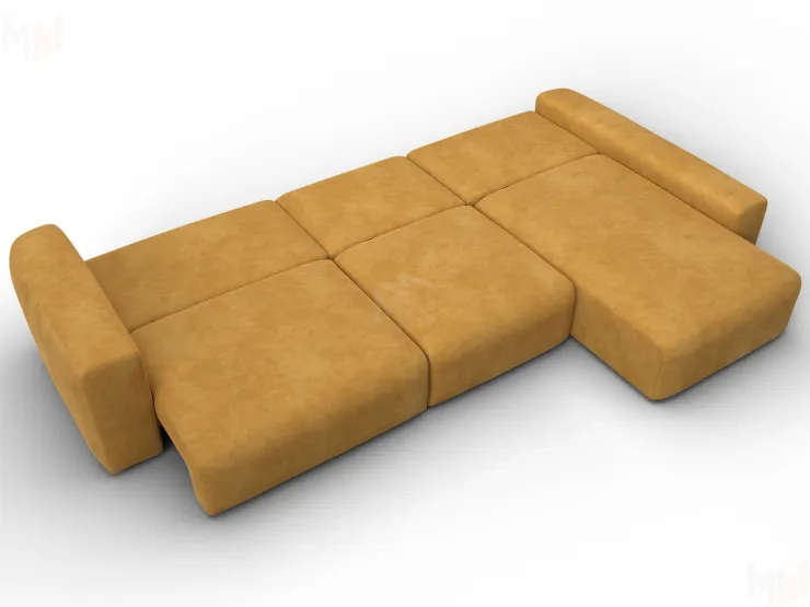 Диван угловой Лига-066 НПБ Лонг угол правый ( BRUT 10 желтый )