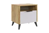Тумба Адам  прикроватная дуб крафт золотой/белое дерево