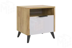 Тумба Адам  прикроватная дуб крафт золотой/белое дерево
