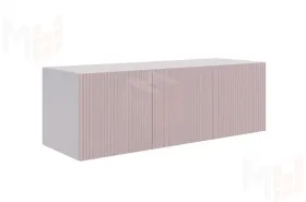 Антресоль трехдверная Зефир 119.01 белое дерево/пудра розовая (эмаль)