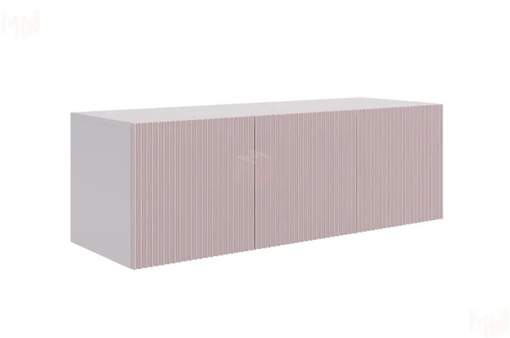 Антресоль трехдверная Зефир 119.01 белое дерево/пудра розовая (эмаль)