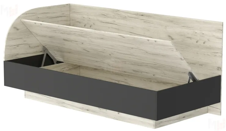 Кровать-софа КРС-900 СОНАТА Дуб Крафт белый - Антрацит