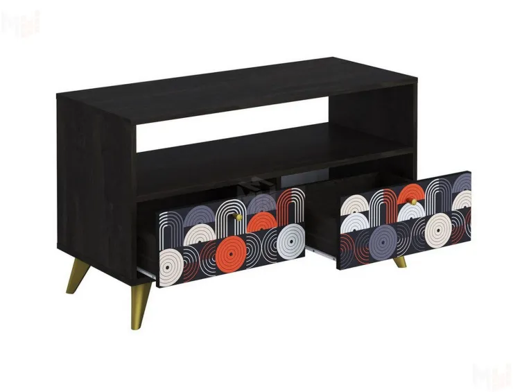 Тумба Фьюжн Арт ТМ-005 камень угольный/Vinil