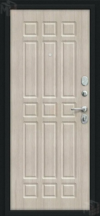 Входная металлическая дверь Мило Букле черное/Cappuccino Veralinga