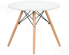 Стол журнальный DOBRIN SHELLEY (ножки светлый бук, цвет белый)