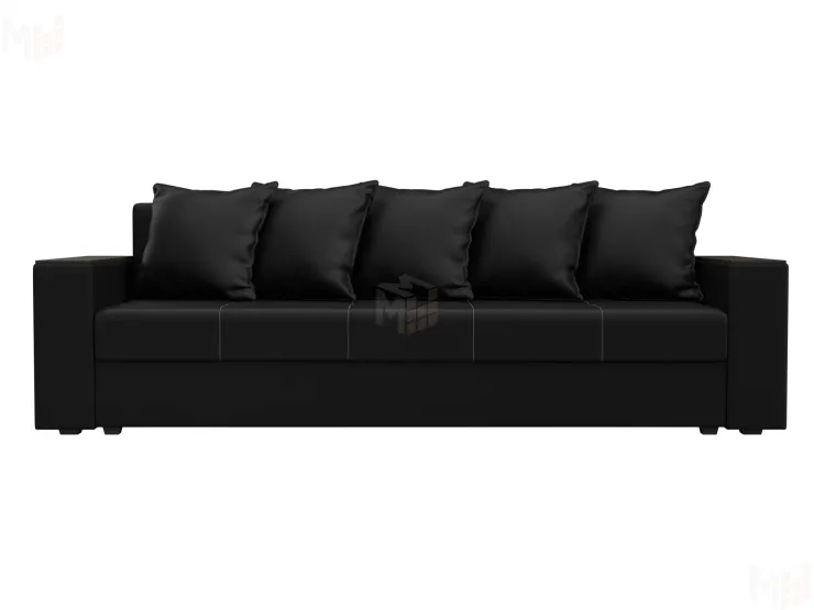 Диван прямой Дубай Лайт полки слева ( Черный )