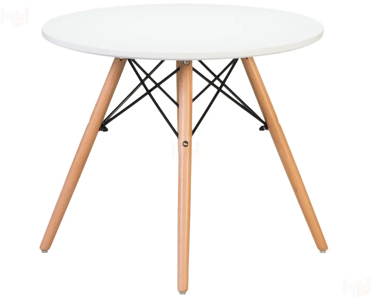 Стол журнальный DOBRIN SHELLEY (ножки светлый бук, цвет белый)