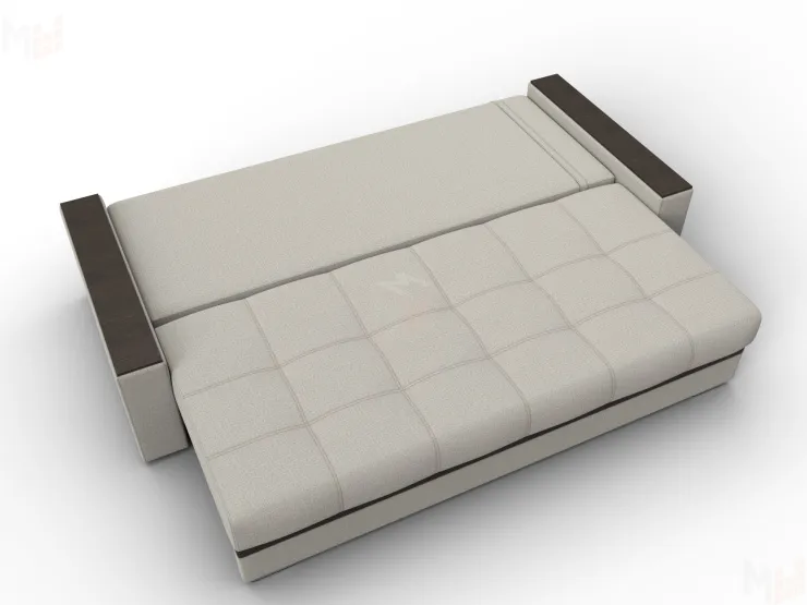 Диван прямой с декором Лига-096 НПБ ( Амур 02 Бежевый/Коричневый )