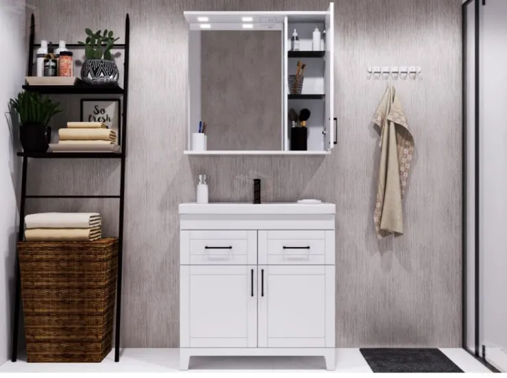 Тумба под умывальник "Classic 80" Charlie с двумя ящиками Домино