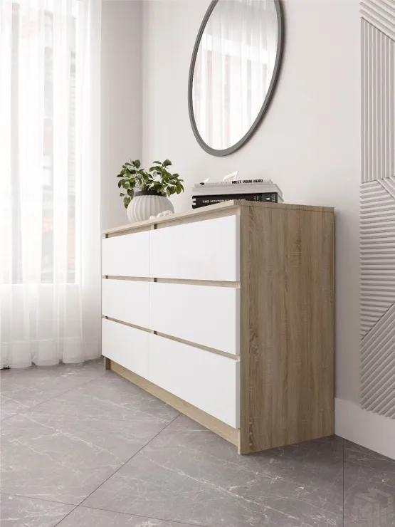 Комод Мори 1380.6 сонома/белый