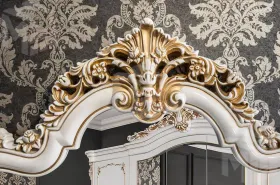 Туалетный столик Флоренция белый перламутр глянец