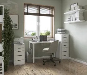 S00463 Ингар 2/ТТ стол письменный 140x75x55, белый