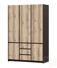 Шкаф для одежды Прага трехстворчатый Серия 3