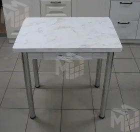 Стол Ломберный поворотно-раскладной с ящиком 780х580 (сабия) ножки хром