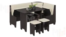 Кухонный уголок Техас Исп.1 Венге, Экокожа бежевая