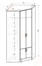 Угловой шкаф ФУТ-13/3 серия Футбол