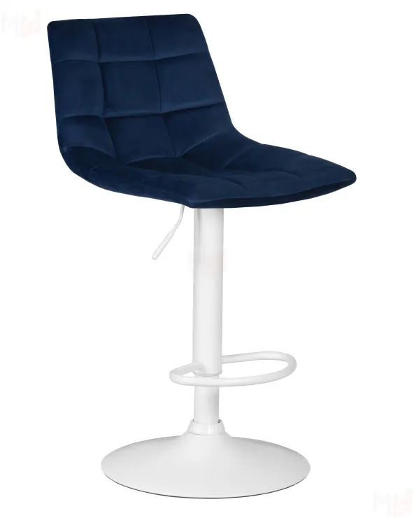 Стул барный DOBRIN TAILOR WHITE (синий велюр (MJ9-117))