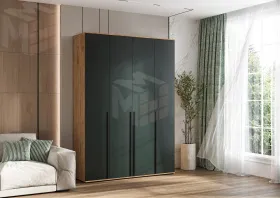 Шкаф Норд 4-х створчатый (дуб крафт/изумрудный)