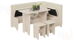 Кухонный уголок Техас Исп.1 Дуб Сонома, Экокожа бежевая